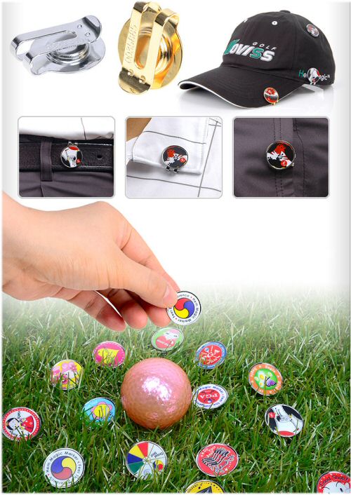 Hem Magic Ball Marker are made of stainless steel gold/chromium plated, highly visible on the green, personalize your head-dress or golf-shoe with with this fashionable, functional and eye-catching golf accessory