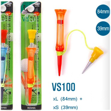 VS100 VS TEE zijn verkrijgbaar in divers modellen zodat u profiteert van het iedere keer op de juiste hoogte opteeën. De flexibele VS TEE kop is voor Driver Fairway Rescue Woods, Par 3 TEE of xS TEE is voor ijzer & wedges