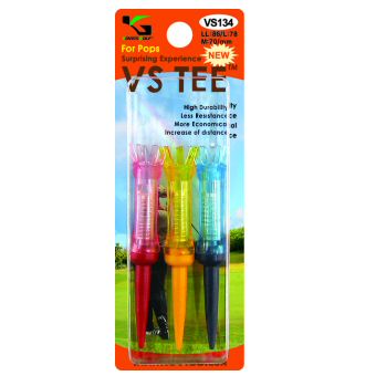VS134 VS TEE Royal zijn verkrijgbaar in divers modellen zodat u profiteert van het iedere keer op de juiste hoogte opteeën. De flexibele VS TEE kop is voor Driver Fairway Rescue Woods