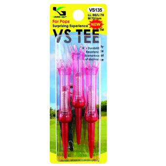 VS135 VS TEE Royal zijn verkrijgbaar in divers modellen zodat u profiteert van het iedere keer op de juiste hoogte opteeën. De flexibele VS TEE kop is voor Driver Fairway Rescue Woods